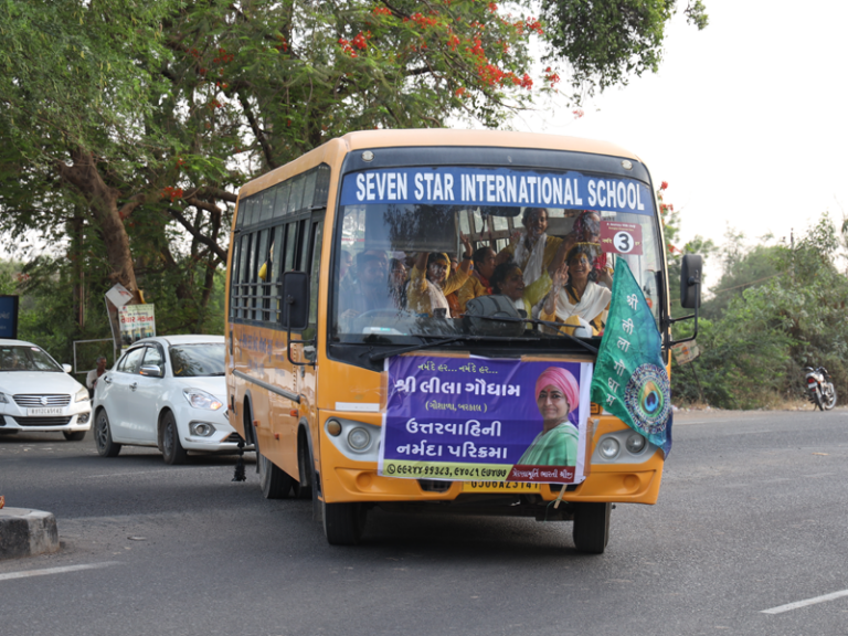 Devotees undertaking the sacred Narmada Parikrama