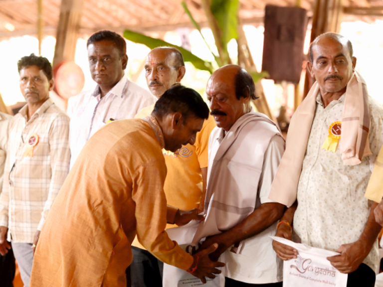 Farmers gathered for the Kisan Samman celebration