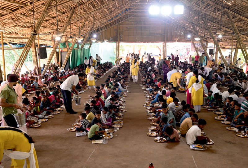 Community food distribution and seva